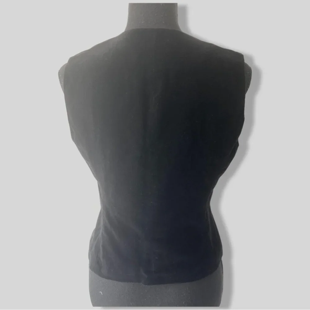 Vintage 90s Susan Bristol Embroidered Velvet Waistcoat Vest - Picture 3 of 11